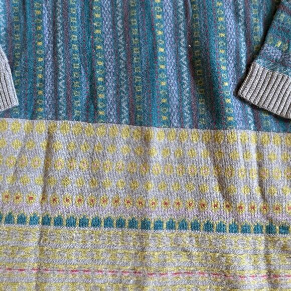 Women’s Sundance Sweater LambsWool Patchwork Duster Cardigan Boho Size Medium - Picture 5 of 5